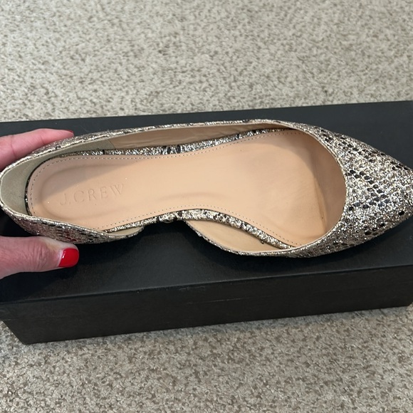 J. Crew Audrey Metallic Snakeskin Flats in Gold Brown, 7.5 - Picture 8 of 14